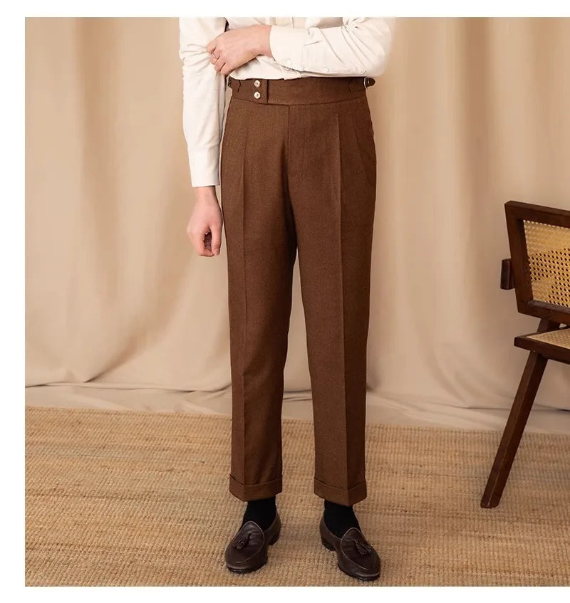 Men’s Light Luxury Draped Suit Pants
