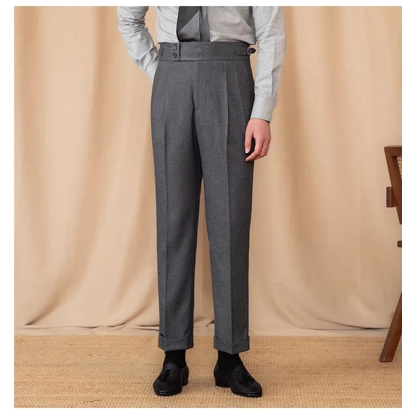 Men’s Light Luxury Draped Suit Pants