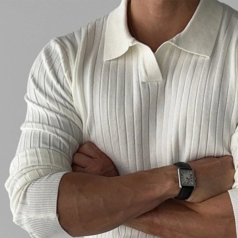 Men’s Jacquard V-Neck Polo