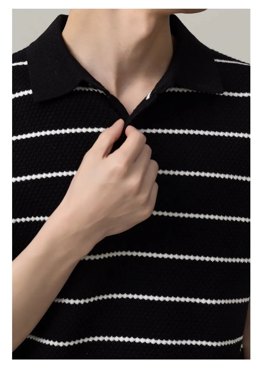 Men’s Striped Business Polo
