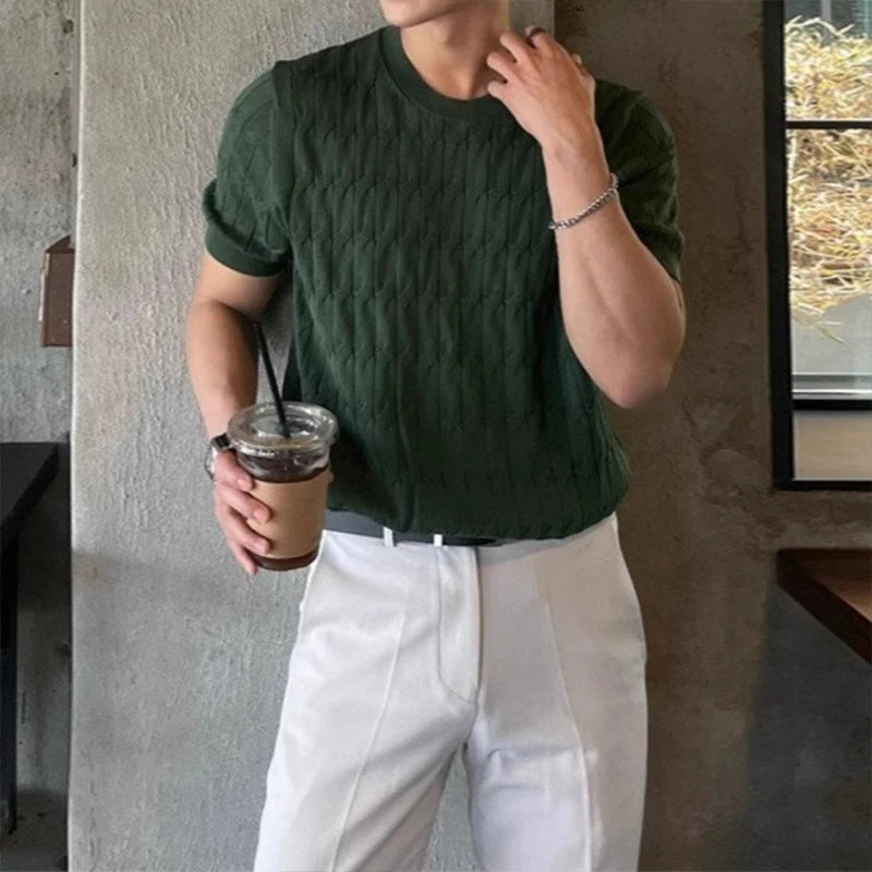 Men’s Jacquard Knit T-Shirt