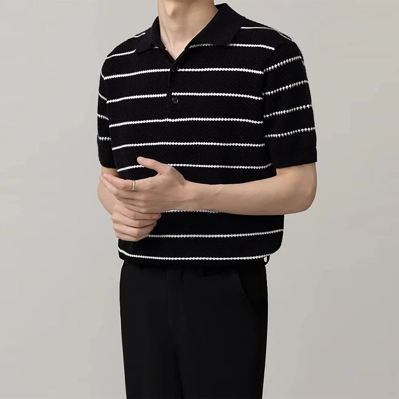 Men’s Striped Business Polo