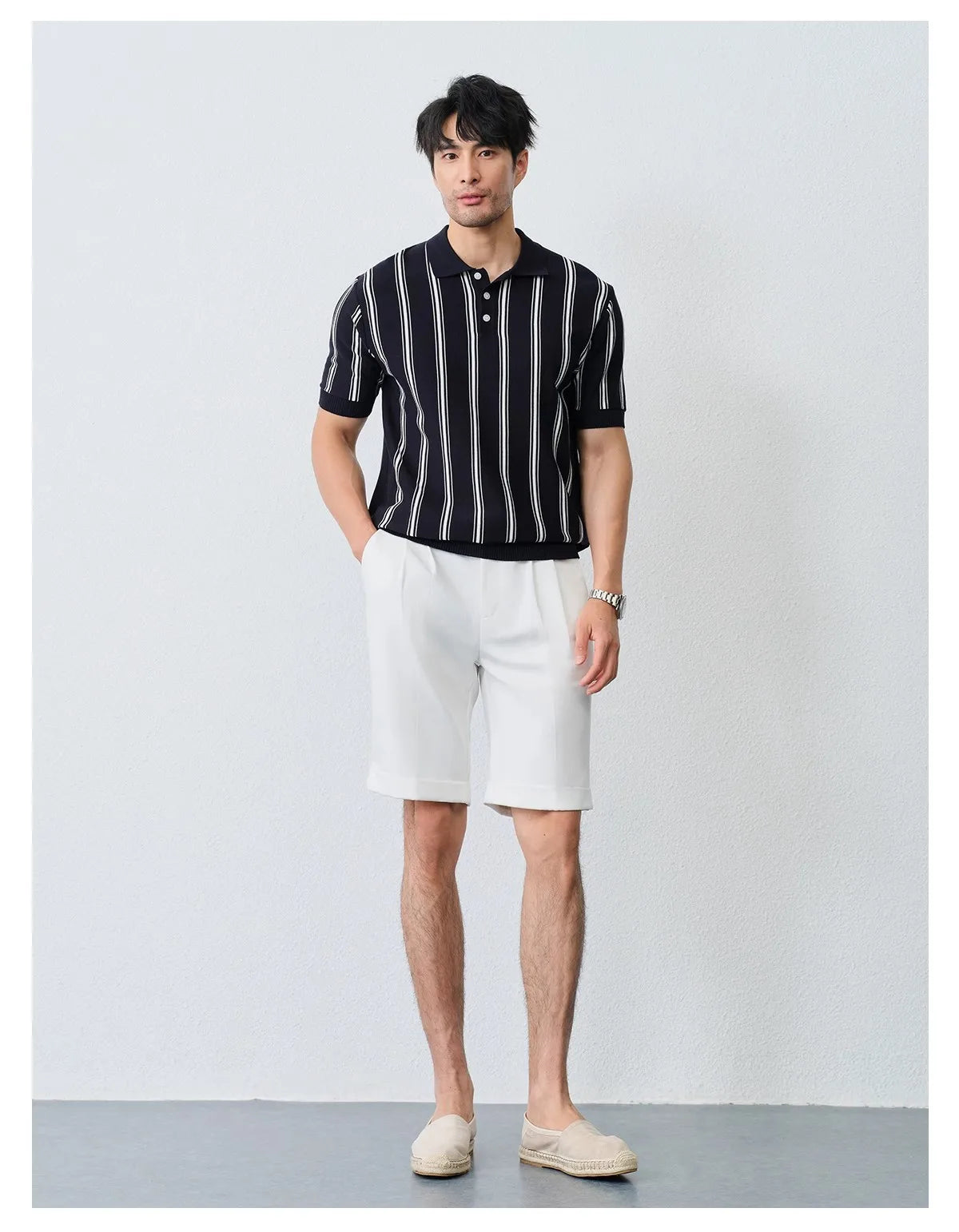 Men’s Striped Knit Polo