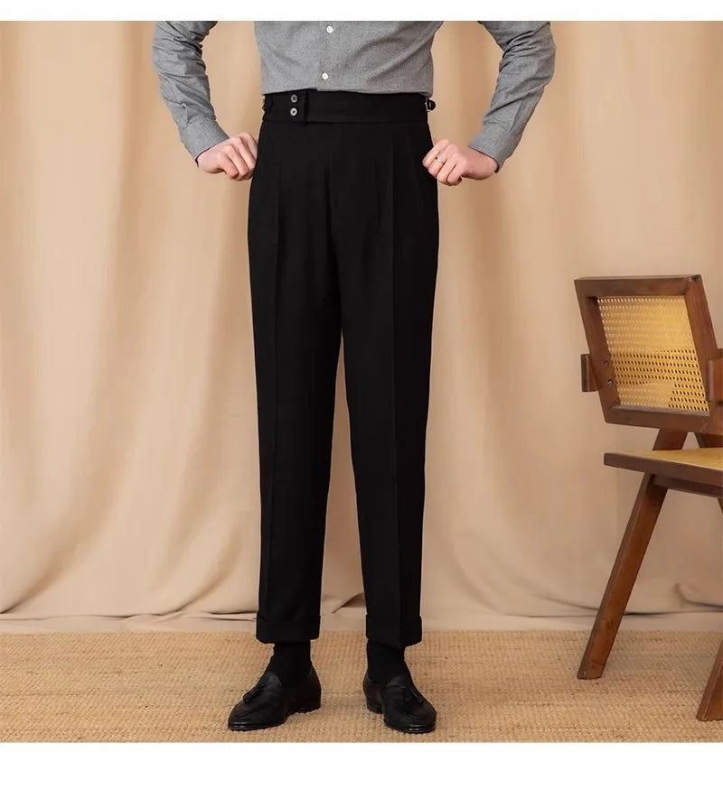 Men’s Light Luxury Draped Suit Pants