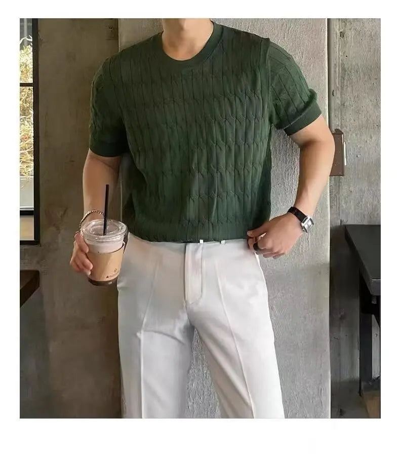 Men’s Jacquard Knit T-Shirt