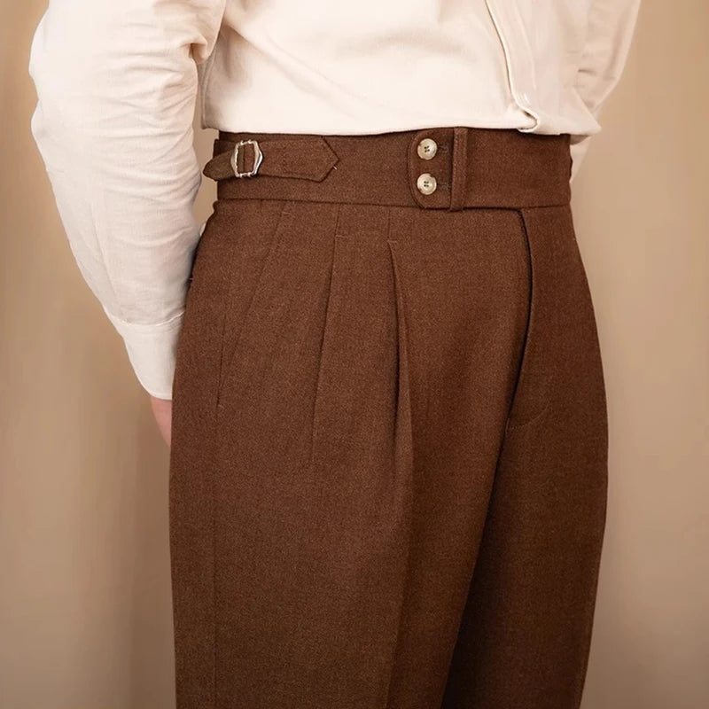 Men’s Light Luxury Draped Suit Pants