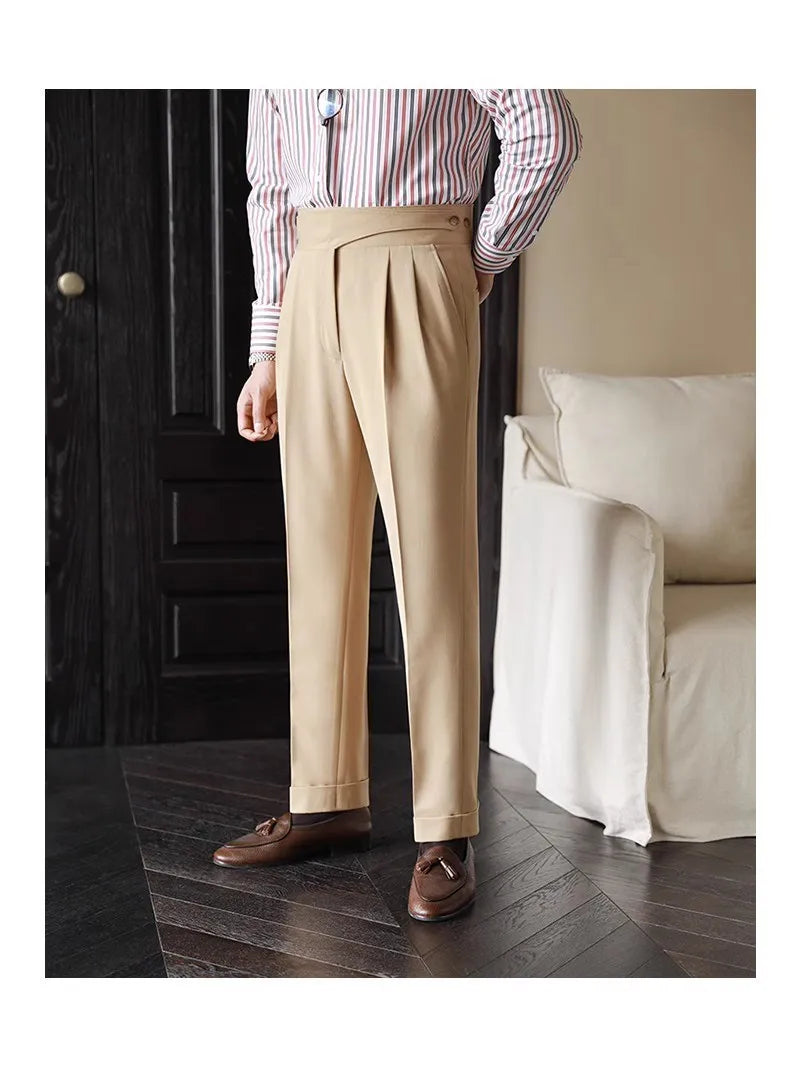 Men’s Light Luxury Slim-fit Trousers