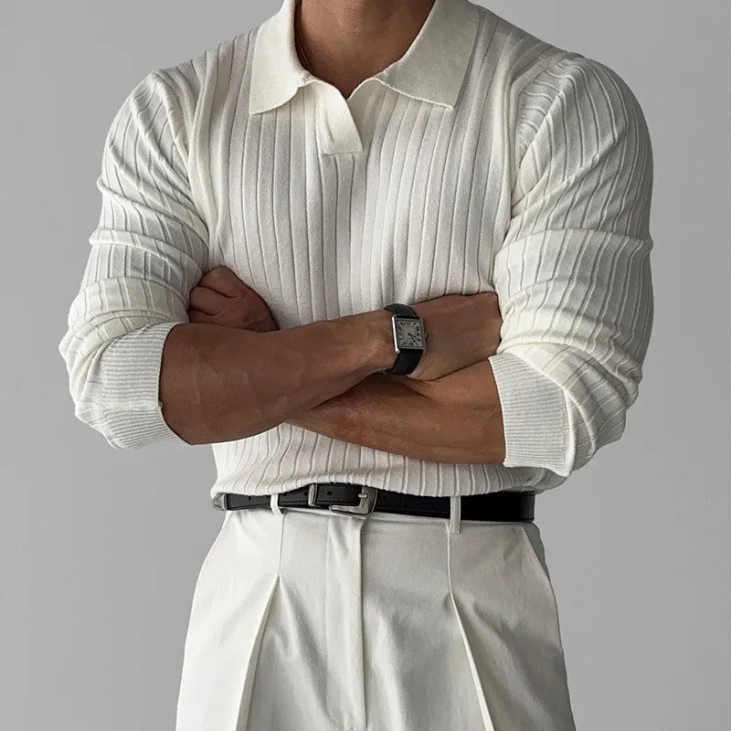 Men’s Jacquard V-Neck Polo