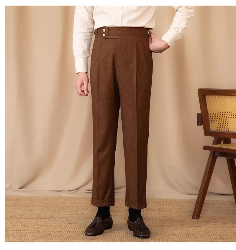 Men’s Light Luxury Draped Suit Pants