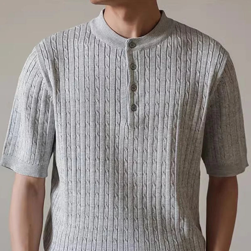 Men’s Henry Collar Knit T-Shirt