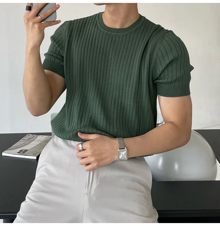 Men’s Knitted O-Neck T-Shirt