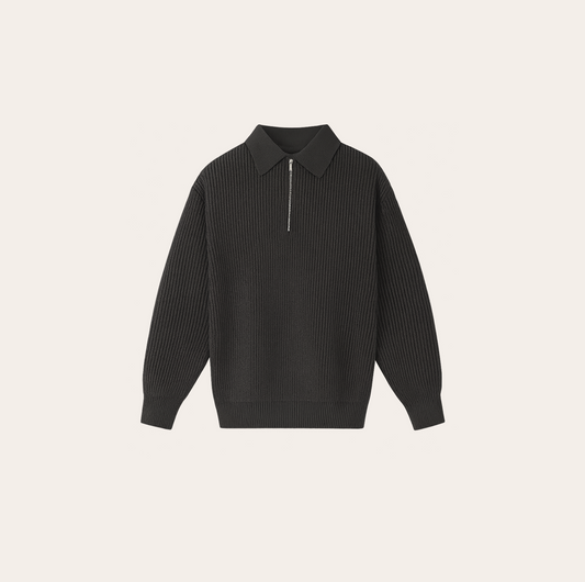 Men’s Polo Neck Knit Pullover
