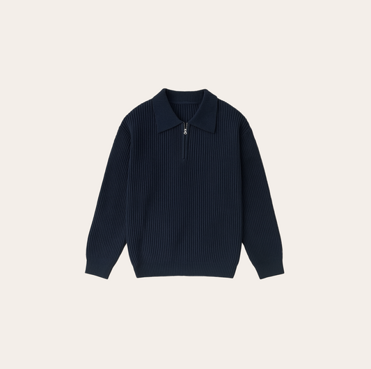 Men’s Luxury Zipper Polo Sweater