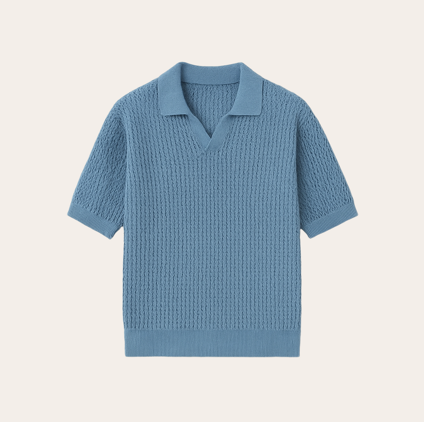 Men’s Hollow-Out Knit Polo