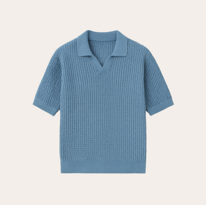 Men’s Hollow-Out Knit Polo