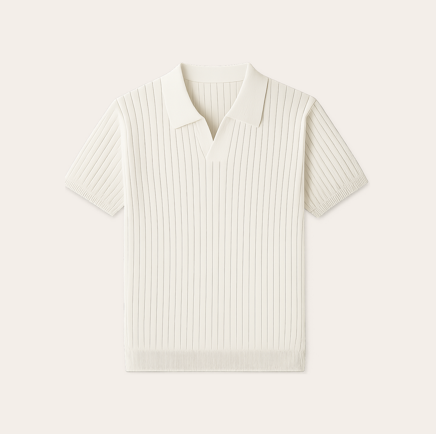 Men’s Striped V-Neck Polo