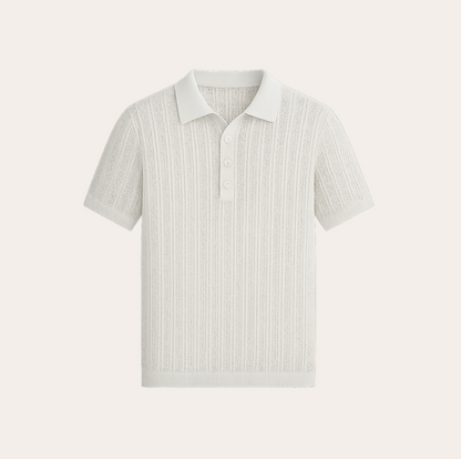 Men’s Hollow-Out Knitted Polo