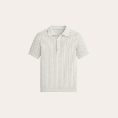 Men’s Hollow-Out Knitted Polo