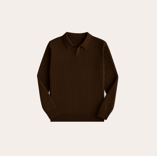 Men’s Jacquard V-Neck Polo