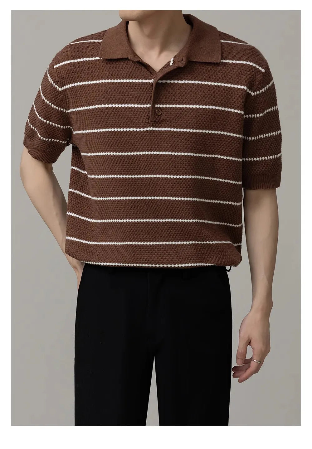 Men’s Striped Business Polo