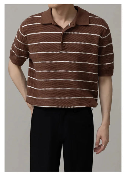Men’s Striped Business Polo
