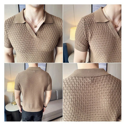 Men’s Hollow-Out Polo Shirt