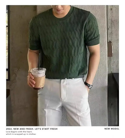 Men’s Jacquard Knit T-Shirt