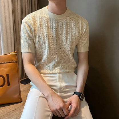 Men’s Hollow-Out Knit T-Shirt