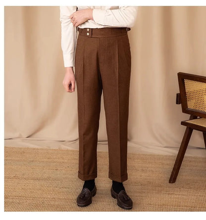Men’s Light Luxury Draped Suit Pants