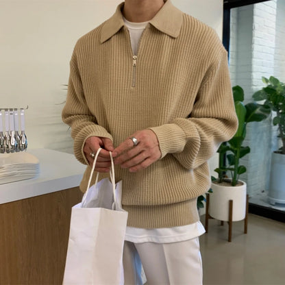 Men’s Polo Neck Knit Pullover