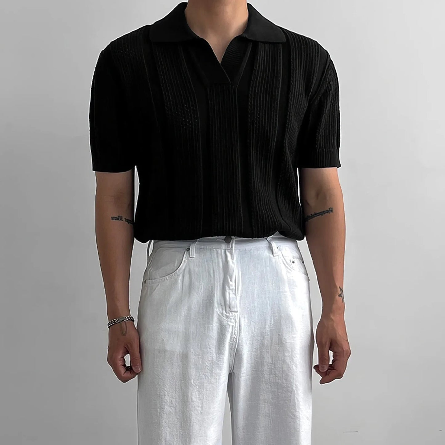 Men’s Hollow-Out Polo Shirt