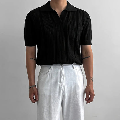 Men’s Hollow-Out Polo Shirt