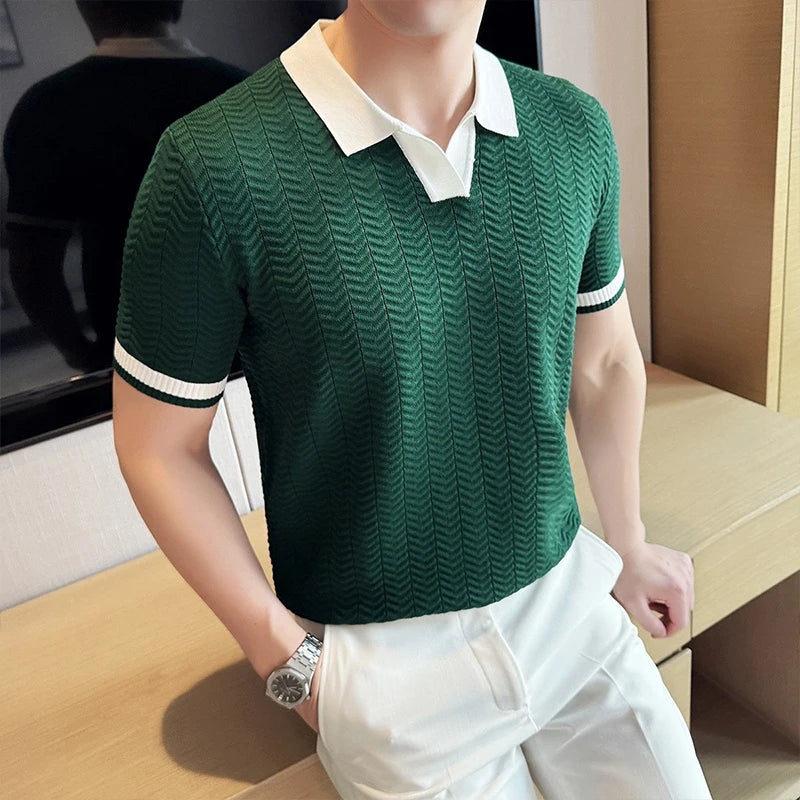 Men’s Hollow-Out Polo Shirt