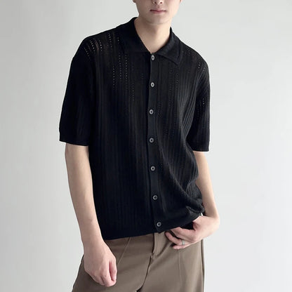 Men’s Hollow-Out Knit Shirt