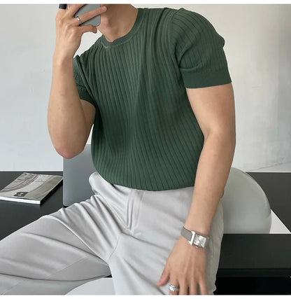 Men’s Knitted O-Neck T-Shirt