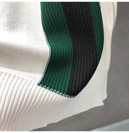 Men’s Striped Zipper Knit Polo