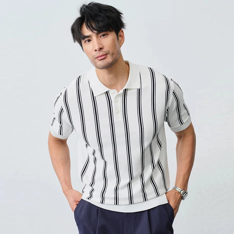 Men’s Striped Knit Polo