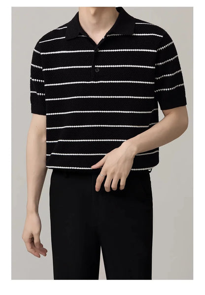 Men’s Striped Business Polo