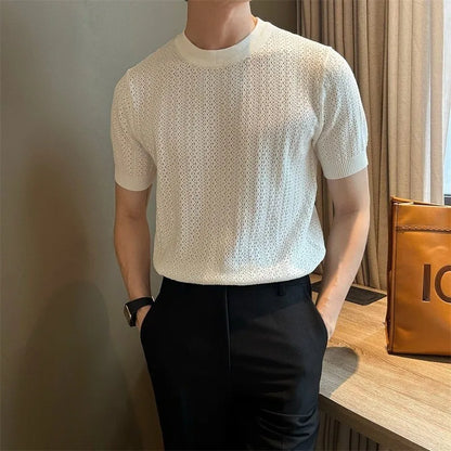 Men’s Hollow-Out Knit T-Shirt