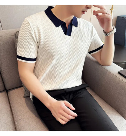 Men’s Hollow-Out Polo Shirt