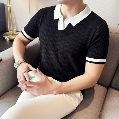 Men’s Hollow-Out Polo Shirt