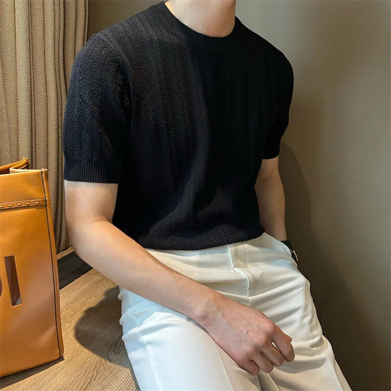 Men’s Hollow-Out Knit T-Shirt