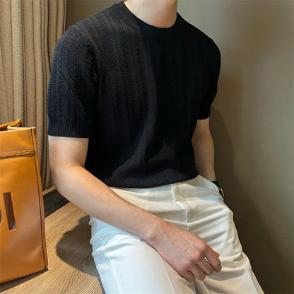 Men’s Hollow-Out Knit T-Shirt