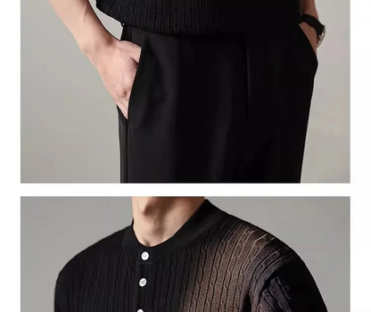 Men’s Henry Collar Knit T-Shirt
