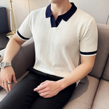 Men’s Hollow-Out Polo Shirt