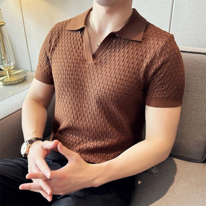 Men’s Hollow-Out Polo Shirt