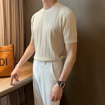 Men’s Hollow-Out Knit T-Shirt