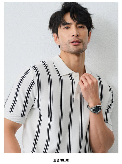 Men’s Striped Knit Polo