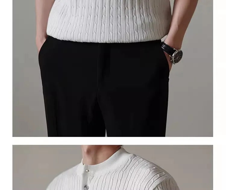 Men’s Henry Collar Knit T-Shirt