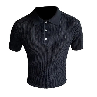 Men’s Hollow-Out Knitted Polo